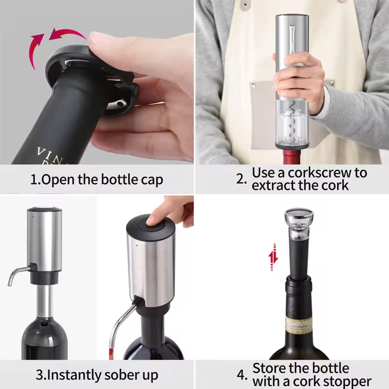 Wine Opener Electric - Set Pembuka Botol Anggur Elektrik 4-in-1