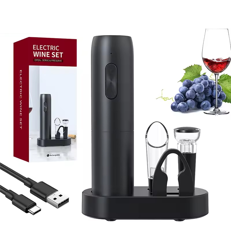 Wine Opener Electric - Pembuka botol anggur listrik 4-in-1, Set