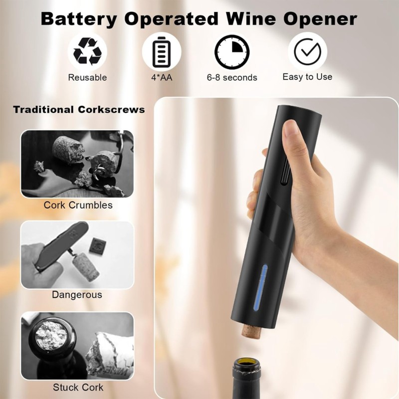 [BARU!N92R】 Pembuka Botol Otom - Wine Opener Electric ulasan dan harga