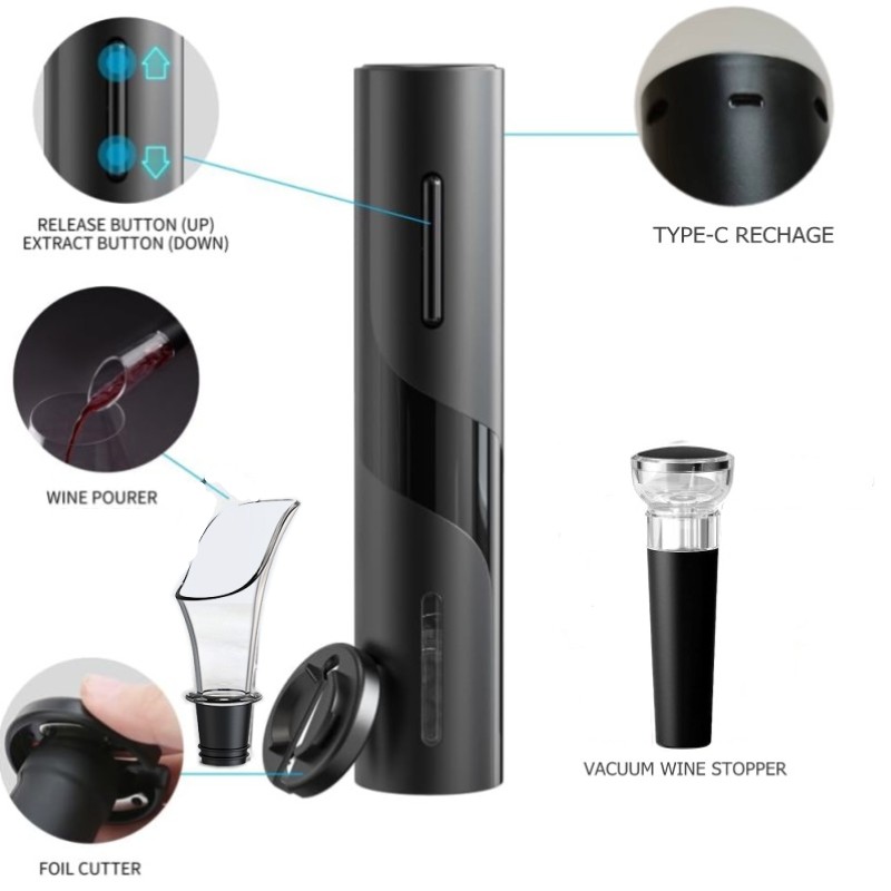 Set Pembuka Botol Anggur Otoma - Wine Opener Electric ulasan dan harga