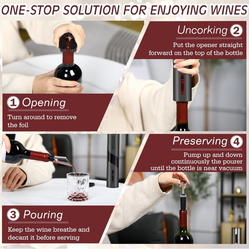 Set Pembuka Botol Anggur Otoma - Wine Opener Electric ulasan dan harga